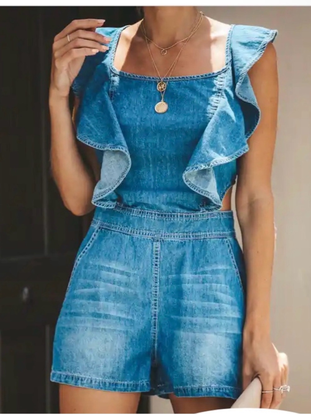 Do+Be denim romper size S